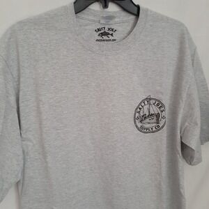 Men's Salty Joe's Supply Co Gray Short Sleeve T Shirt Size LT Graphic Tee